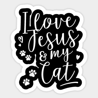 Funny Religous I Love Jesus And My Cat Sticker